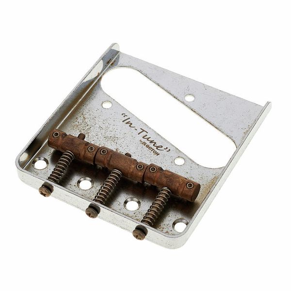 Gotoh BS-TC1 In-Tune Tele Bridge, 10.8mm Spacing - Aged Chrome