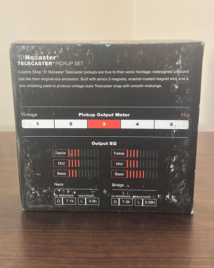 Rear shot of the Fender Custom Shop ’51 Nocaster Tele Pickup Set packaging