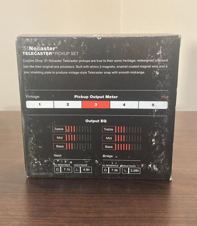 Rear shot of the Fender Custom Shop ’51 Nocaster Tele Pickup Set packaging