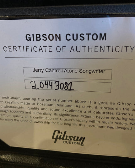 Gibson Custom Jerry Cantrell Signature 'Atone' Songwriter - CLEARANCE SALE OFFER