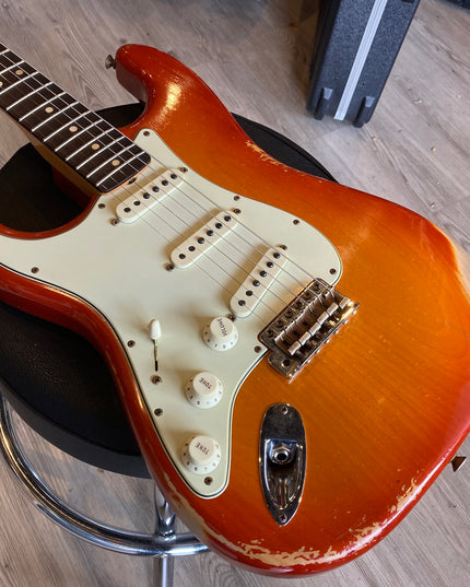 2021 Fender Custom Shop 1963 Stratocaster - Aged Cherry Sunburst, Heavy Relic - Left Handed