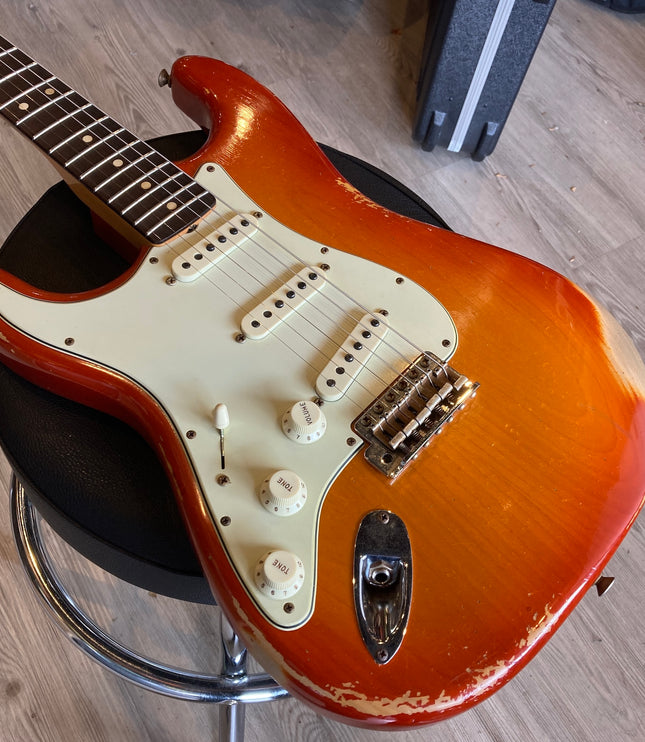 2021 Fender Custom Shop 1963 Stratocaster - Aged Cherry Sunburst, Heavy Relic - Left Handed