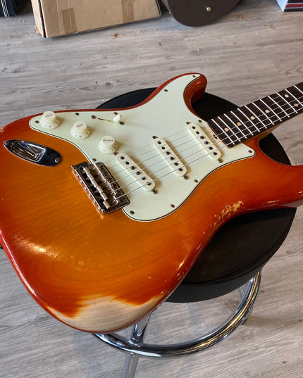 2021 Fender Custom Shop 1963 Stratocaster - Aged Cherry Sunburst, Heavy Relic - Left Handed