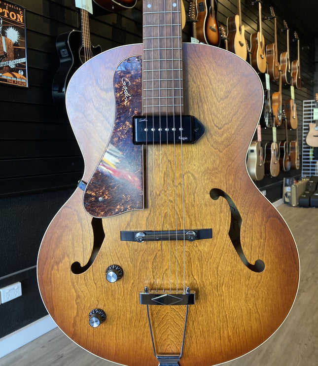 Early 2000s Godin 5th Avenue Kingpin P90 - Cognac Burst, Left Handed