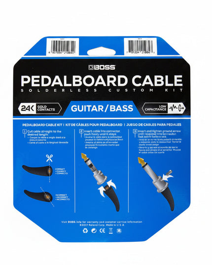 BOSS BCK-12 Solderless Pedalboard Cable Kit - 12ft / 3.5m