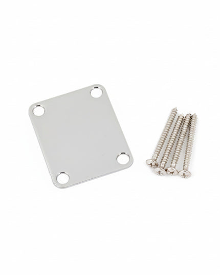 4-Bolt Vintage-Style Neck Plate "Plain" (No Serial Number or Logo) (Chrome) - Guitar Station Melbourne, Australia