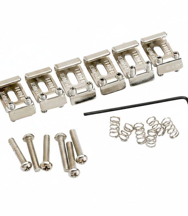 Fender American Vintage Stratocaster Bridge Saddles (6) (Nickel) - Guitar Station Melbourne, Australia