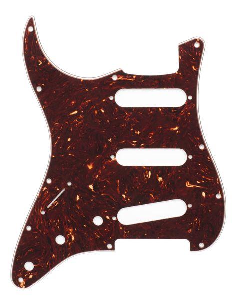 Pickguard, Stratocaster S/S/S (Left Hand), 11-Hole Mount, Tortoise Shell, 4-Ply - Guitar Station Melbourne, Australia